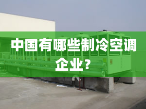 中国有哪些制冷空调企业？
