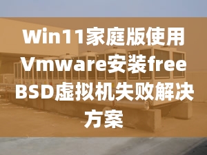 Win11家庭版使用Vmware安装freeBSD虚拟机失败解决方案