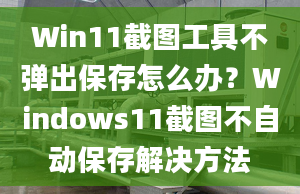Win11截图工具不弹出保存怎么办？Windows11截图不自动保存解决方法